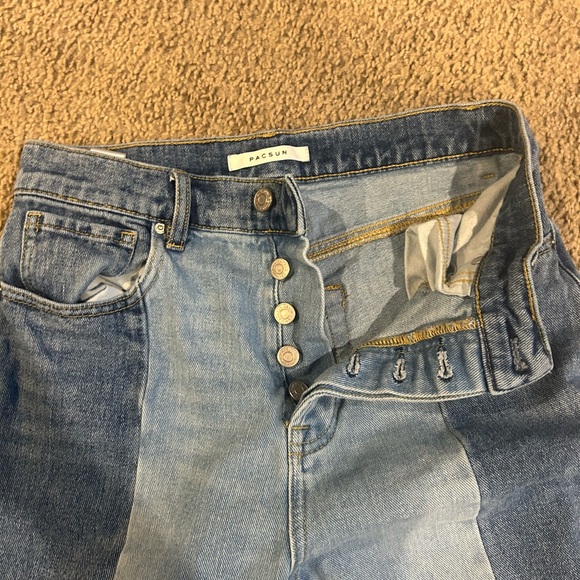 Pacsun High Rise Straight 2 Tone Jeans - Picture 3 of 6